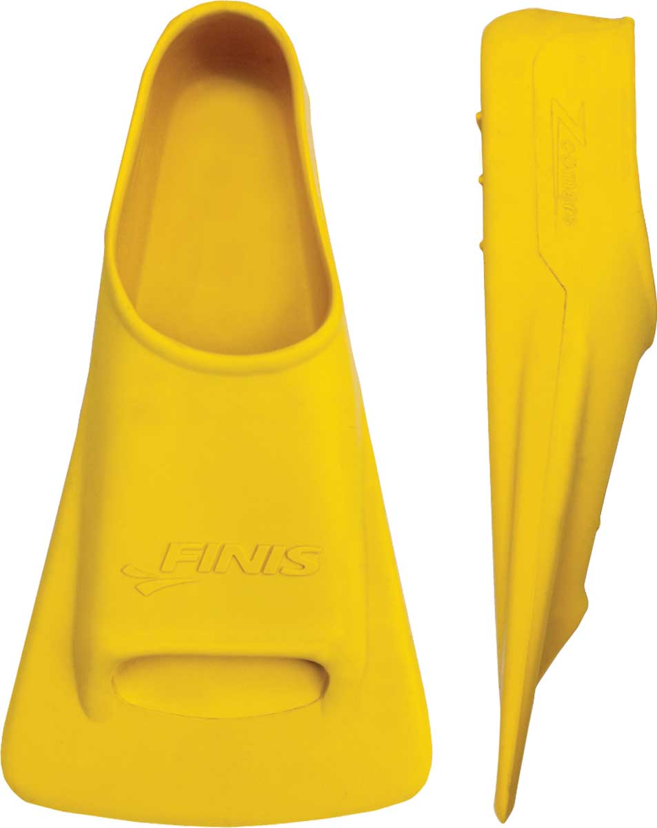 Finis Zoomers Gold Training Swim Fins - These bright gold training swim fins feature a textured surface and are designed for effective practice in the water.