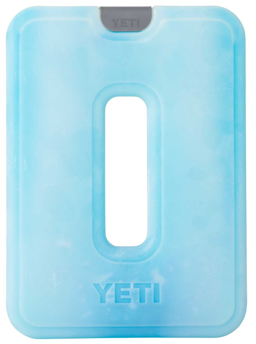 Yeti Thin Ice Large - A large rectangular ice pack with a dark gray label featuring "YETI" in white letters, and a small black logo on the bottom right corner.