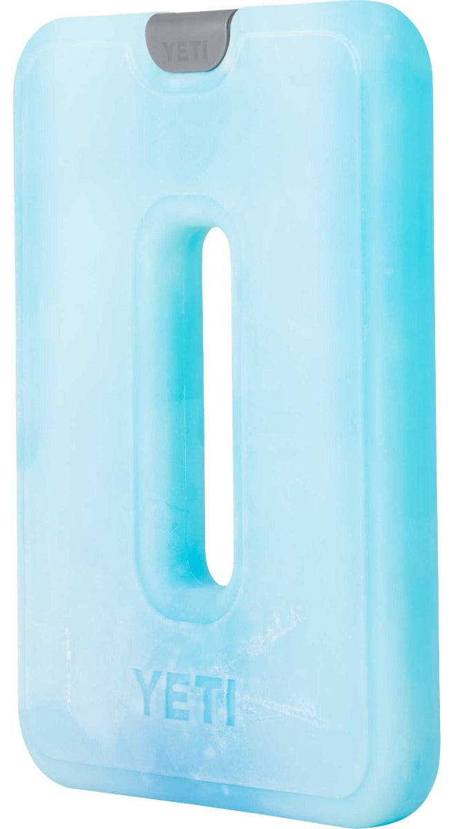 Yeti Thin Ice Large - A large rectangular ice pack with a gray cap on top, featuring a light blue color and a smooth surface.