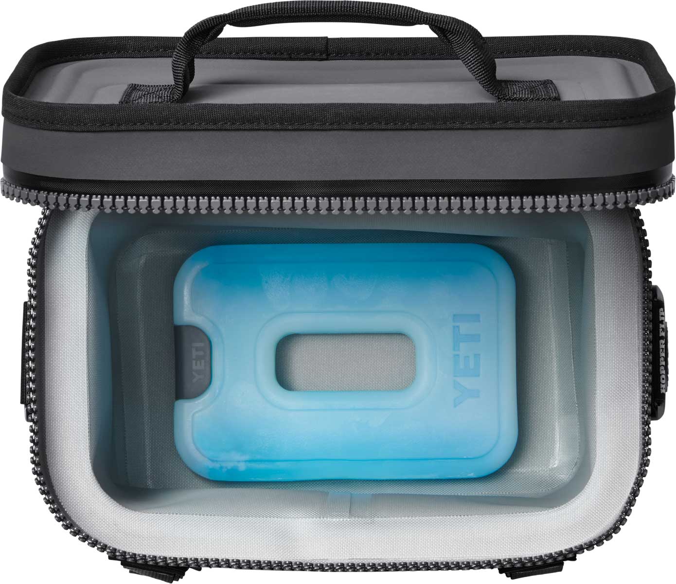 Yeti Thin Ice Medium - A light blue ice pack with a rectangular shape and rounded corners, featuring an oval cutout in the center.