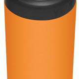 Yeti Rambler 12 oz. Colster Slim Can Insulator - A slim can insulator with a silver lid and a black rubber band around it, featuring the word "YETI" in white letters on one side.