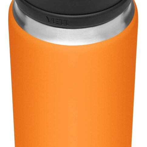Yeti Rambler 26 oz. Bottle With Chug Cap - A stainless steel water bottle with a black chug cap and handle, featuring the word "YETI" embossed on it.