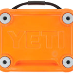 Yeti Roadie 24 Hard Cooler - A small, rectangular cooler with a handle on top and an embossed logo that reads "YETI" in all capital letters.