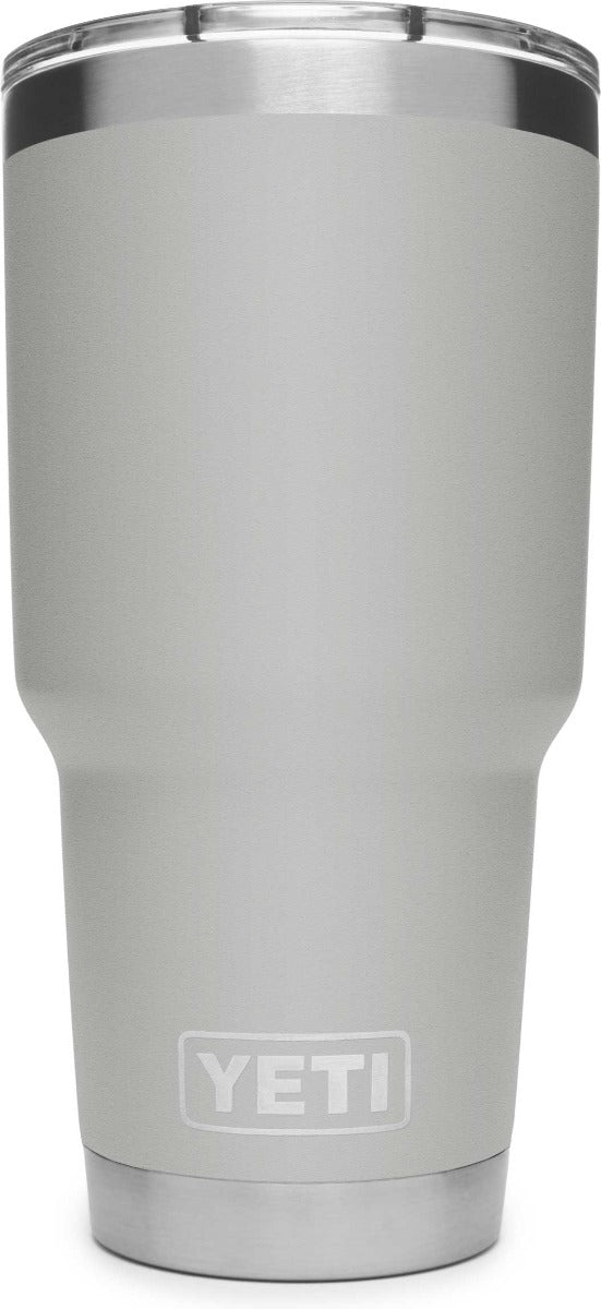 Yeti Rambler 30 oz. Tumbler with Magslider Lid - A stainless steel tumbler with a clear lid and silver handle.