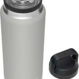 Yeti Rambler 36 oz. Bottle With Chug Cap - A stainless steel water bottle with a clear lid and a chug cap on top.