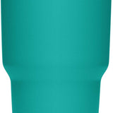 Yeti Rambler 30 oz. Tumbler with Magslider Lid - A stainless steel tumbler with a silver lid and a sliding closure mechanism.