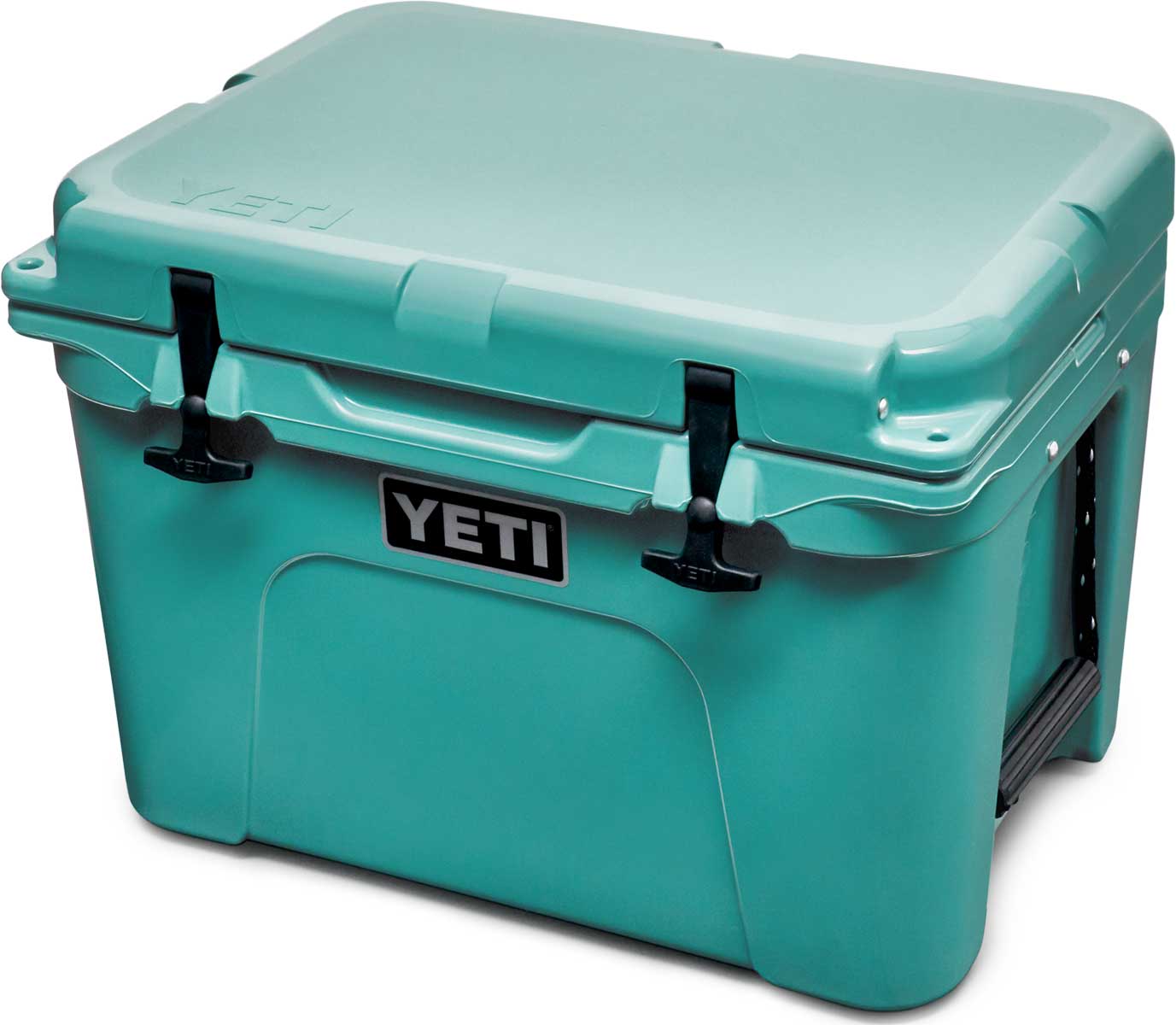 Yeti Tundra 35 Hard Cooler - A large, rectangular cooler with a dark gray lid and matching body, featuring a handle on top and a logo in silver lettering.