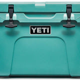 Yeti Tundra 35 Hard Cooler - A large, rectangular cooler with a dark gray lid and matching body, featuring a handle on top and a logo in silver lettering.