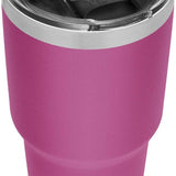 Yeti Rambler 30 oz. Tumbler with Magslider Lid - A stainless steel tumbler with a clear lid and silver handle.