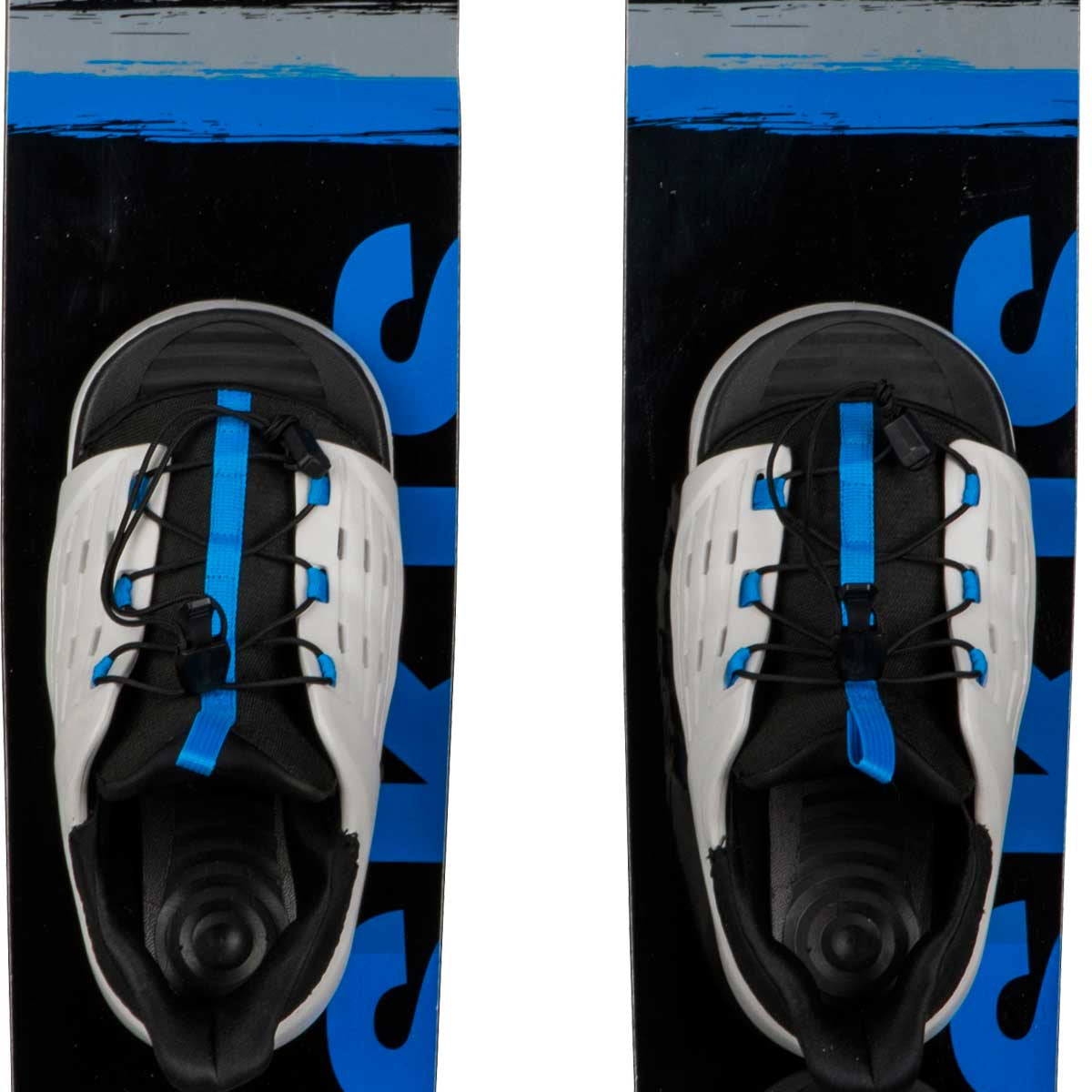Radar X-Caliber Combo Water Ski with Cruise Boot 2020 - A blue water ski with a white boot and black bindings.