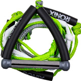 Ronix Bungee Stretch Surf Rope with Handle 2020 - The rope is lime green and gray, featuring a handle at one end.