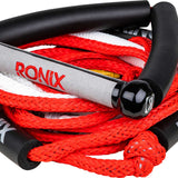 Ronix Bungee Stretch Surf Rope with Handle 2020 - The rope is red and white, featuring a black handle at one end.