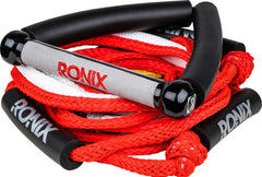 Ronix Bungee Stretch Surf Rope with Handle 2020 - The rope is red and white, featuring a black handle at one end.