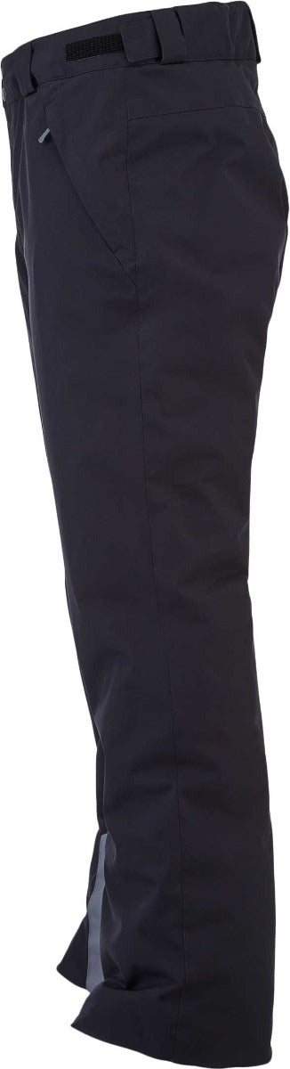 Spyder Men's Mesa Insulated Pants 2021 - Black pants with a black belt and gray stitching on the back pocket.