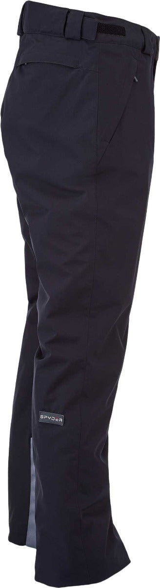 Spyder Men's Mesa Insulated Pants 2021 - Black pants with a black belt and white stitching on the back pocket.