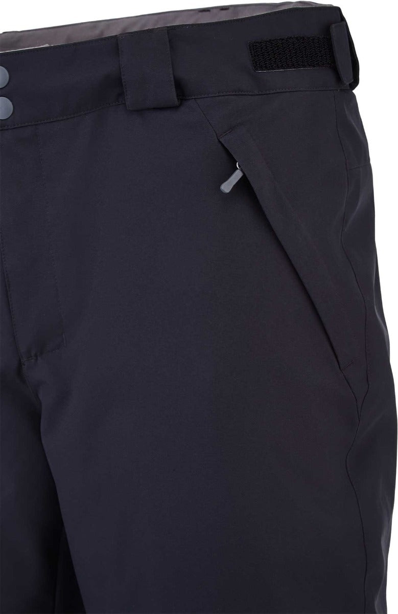 Spyder Men's Mesa Insulated Pants 2021 - Black pants with a subtle white pattern on the side of the leg.