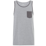 Oakley Men's 50/50 Pocket Tank Top 2018 - A light gray tank top with a small pocket on the left side of the chest.
