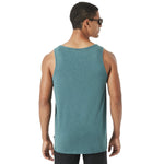 Oakley Men's 50/50 Pocket Tank Top 2018 - A heathered green tank top with a crew neck and two side pockets.