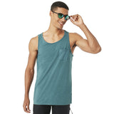 Oakley Men's 50/50 Pocket Tank Top 2018 - A heathered green tank top with a small pocket on the left side of the chest.