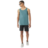 Oakley Men's 50/50 Pocket Tank Top 2018 - A heathered green tank top with a chest pocket and round neckline.