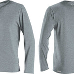 O'Neill Men's Hybrid Long Sleeve Rash Guard Sun Shirt 2020 - A gray rash guard with a white logo on the left chest and a small tag at the bottom back.
