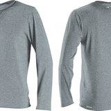 O'Neill Men's Hybrid Long Sleeve Rash Guard Sun Shirt 2020 - A gray rash guard with a white logo on the left chest and a small tag at the bottom back.