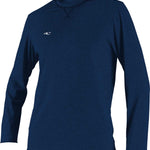O'Neill Men's Hybrid Long Sleeve Rash Guard Sun Shirt 2020 - A navy blue rash guard with a white logo on the left chest area.