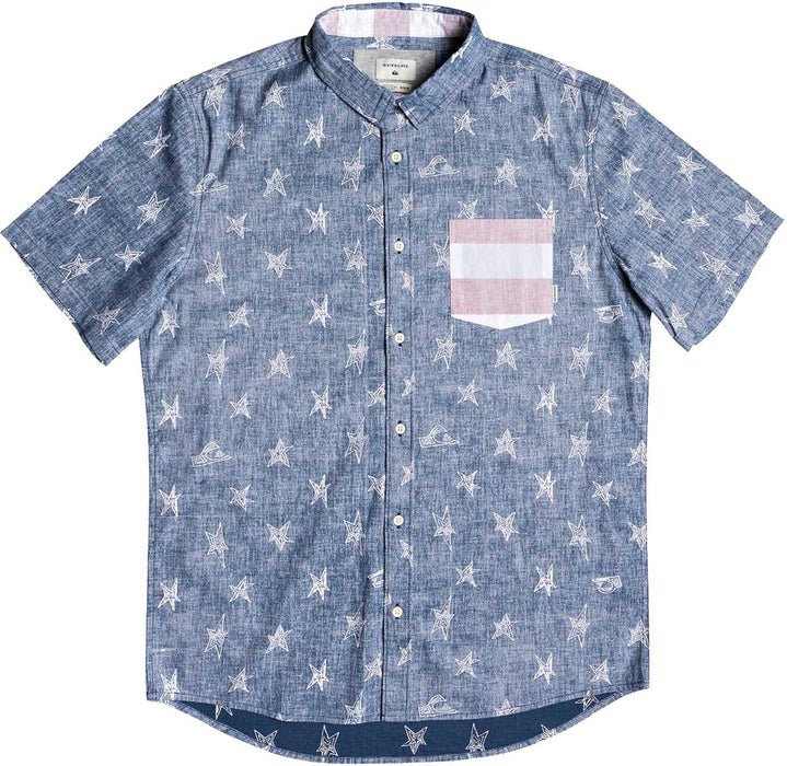 Quiksilver Men's 4th of July Button-Up Short Sleeve Shirt 2019
