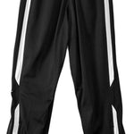 Nike Swim Juniors' Overtime Warm-Up Pant - Black swim pants with white stripes down the side and a drawstring waistband.