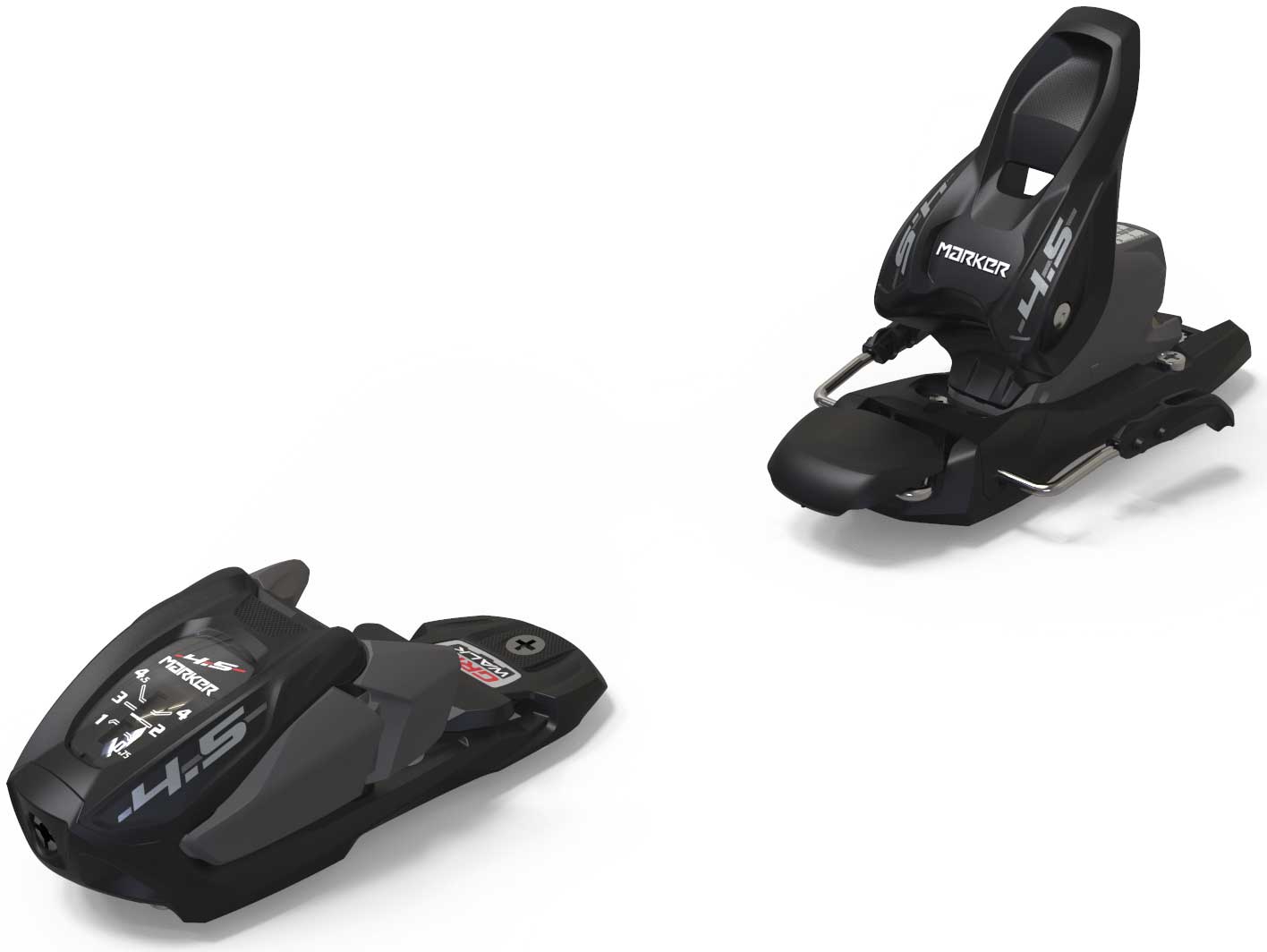 Marker Junior's 4.5 Ski Binding - Black plastic with white lettering and red accents.