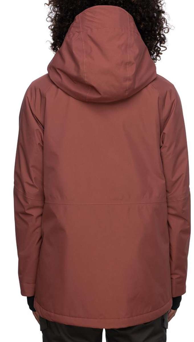 The 686 Ladies GLCR GORE-TEX Willow Insulated Jacket 2022 is brown with a hood and appears from the back view.