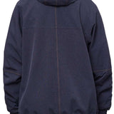 The 686 Dojo Shell Jacket 2024 is shown in navy blue with orange stitching and a hood.