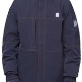 The 686 Dojo Shell Jacket 2024 is dark gray with brown stitching and a hood.