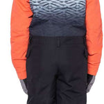 The 686 Girls Shine Insulated One-Piece snowsuit is black with an ombre pattern on the back and a grey logo.