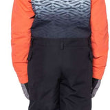 The 686 Girls Shine Insulated One-Piece snowsuit is black with an ombre pattern on the back and a grey logo.