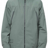 The 686 GORE-TEX Hydrastash Sync Jacket 2024 is primarily sage green with dark gray accents and a high collar.