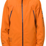 The 686 GORE-TEX Hydrastash Sync Jacket 2024 is orange with a black zipper and black accents on the hood.