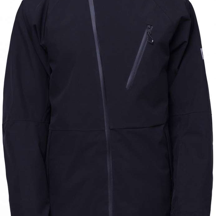 The 686 Hydra Thermagraph Jacket 2024 is black with an insulated hood and zipper closure.