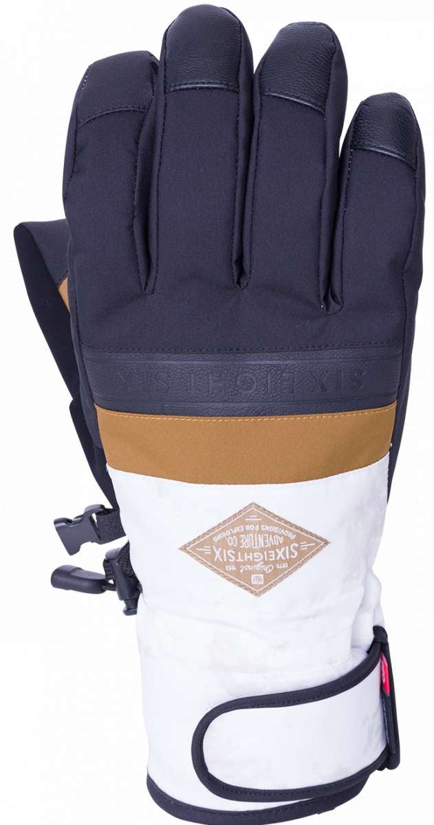 The 686 Infiloft Recon Gloves 2024 appear to be dark blue with a tan band at the wrist and black accents.