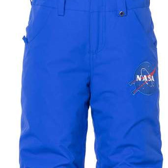 The 686 Junior Exploration Insulated Bib Pants in blue and black have an insulated hood.