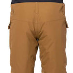 The 686 Junior Frontier Insulated Bib features a dark gray body with tan accents and a tan waistband.