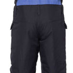 The 686 brand's Junior Frontier Insulated Bib 2023 is showcased in this image from the front view, with a predominantly black color scheme and a distinctive red logo on the chest.