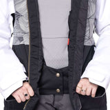 The 686 Women's Athena Insulated Jacket in black and white features a twin tip design with an insulated hood.