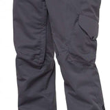 The 686 Women's Aura Insulated Cargo Pant has a dark gray color with black zippers and buttons, visible cargo pockets on the thigh, and a front view.