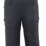 The black bib overalls have an insulated hood and are designed for women.