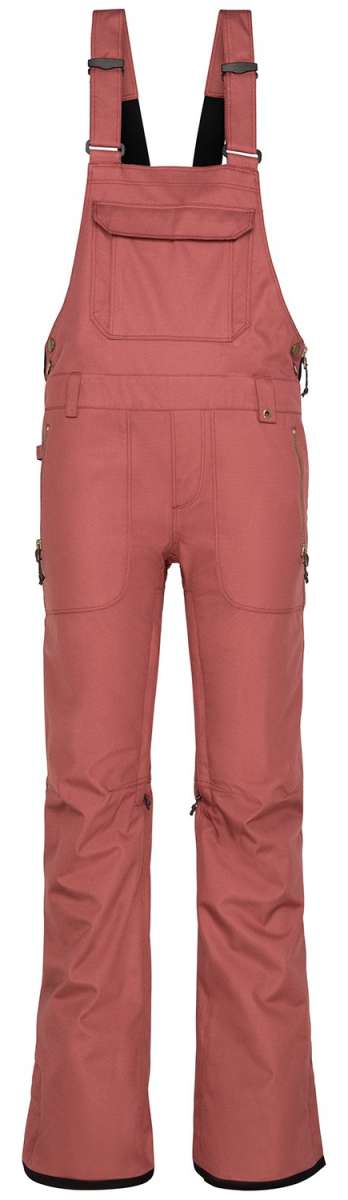 The 686 Ladies Black Magic Insulated Bib 2022 is shown in a black color with an adjustable waist strap and front zip closure.