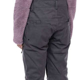 The 686 Ladies Black Magic Insulated Bib features a black bib with a quilted pattern and elastic suspenders.