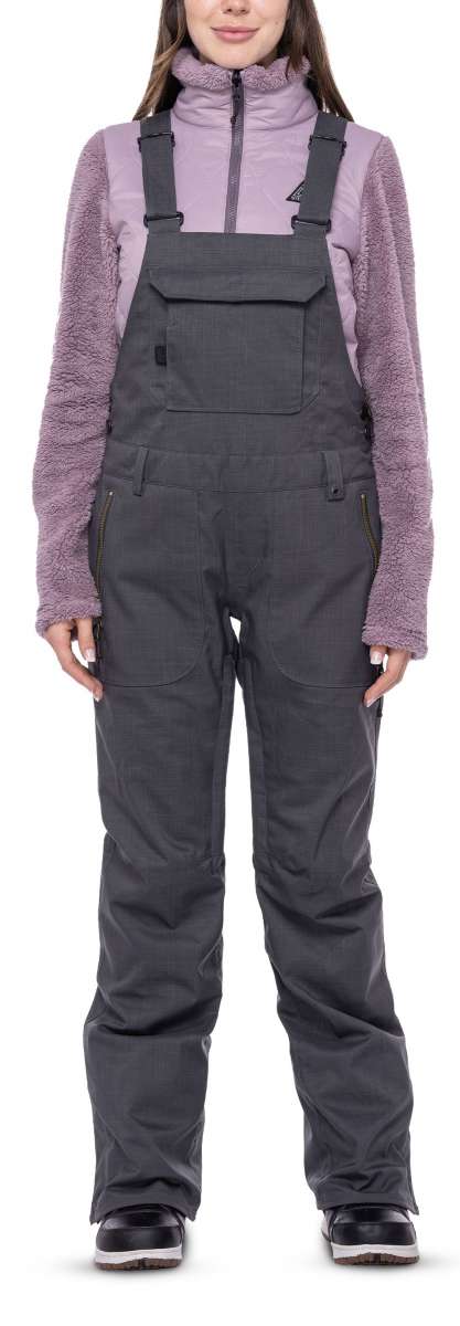 The 686 Black Magic bibs have an insulated design with black color and adjustable front buckle.