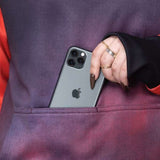 The 686 Ladies Bonded Fleece Pull Over Hoodie 2023 is plum-colored with a black banded hem and cuffs.