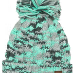 The 686 Ladies Chunky Rib Cuffed Beanie 2024 is primarily grey with teal and black accents.